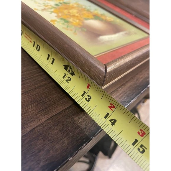 Vintage Original Oil-Acrylic Painting of Flowers-Still Life-on Board in Frame - Picture 8 of 12